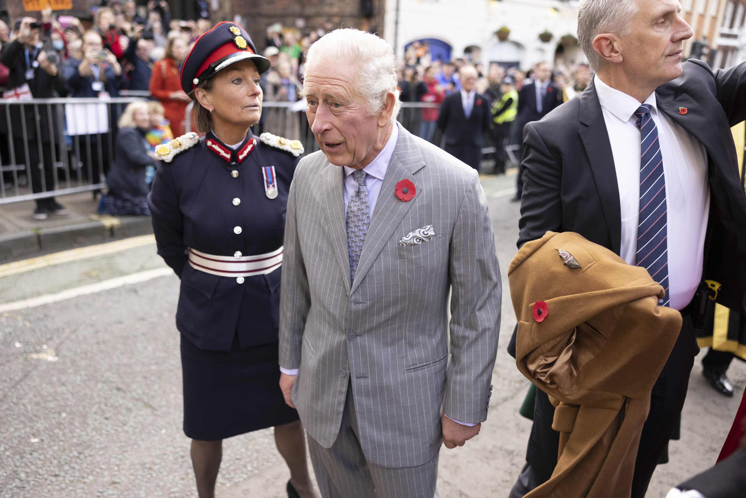 Man arrested after eggs thrown at King Charles III