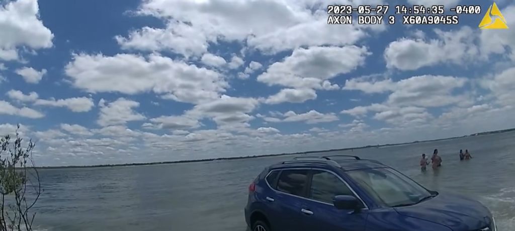 Car in water: