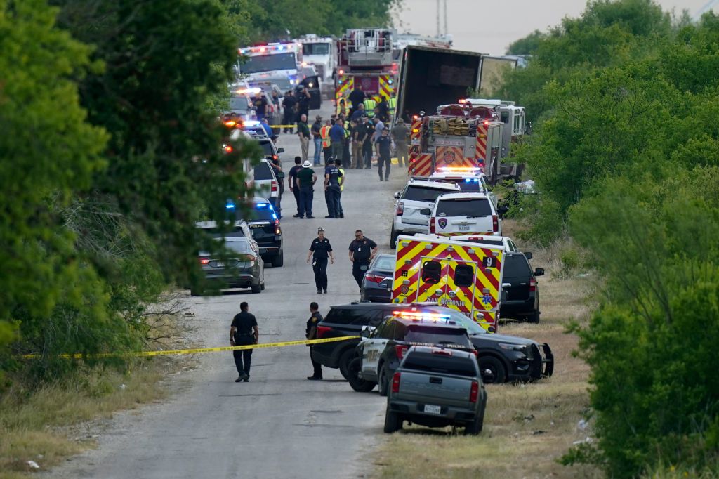 Photos: Dozens of suspected migrants found dead inside big-rig in San Antonio