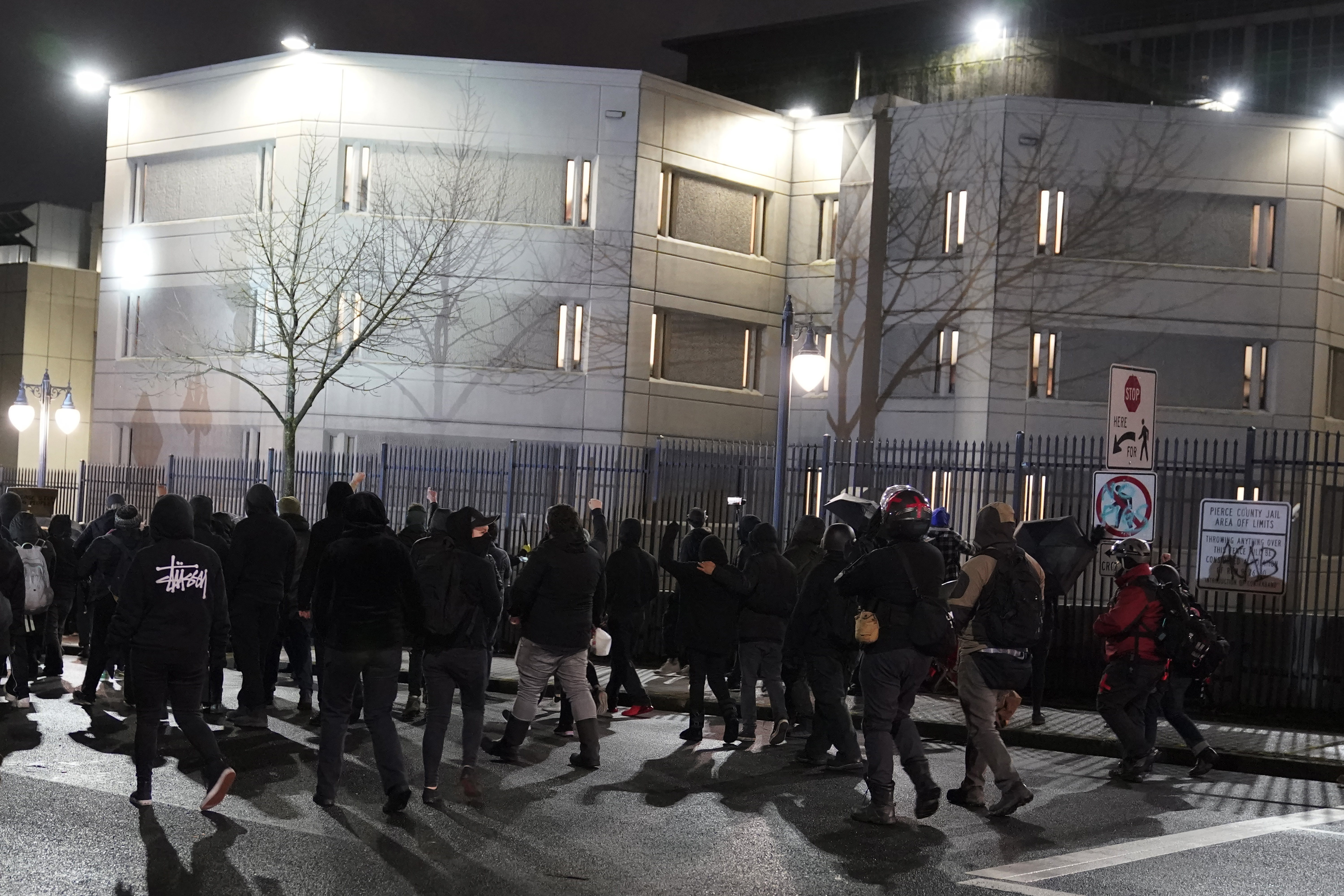 Photos: Protests erupt after police officer drives through crowd in Tacoma, Washington
