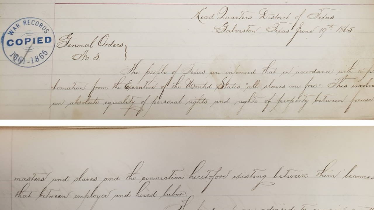 Original Juneteenth document protected at National Archives
