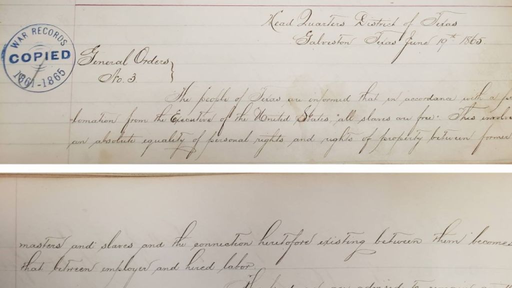 Original Juneteenth document protected at National Archives