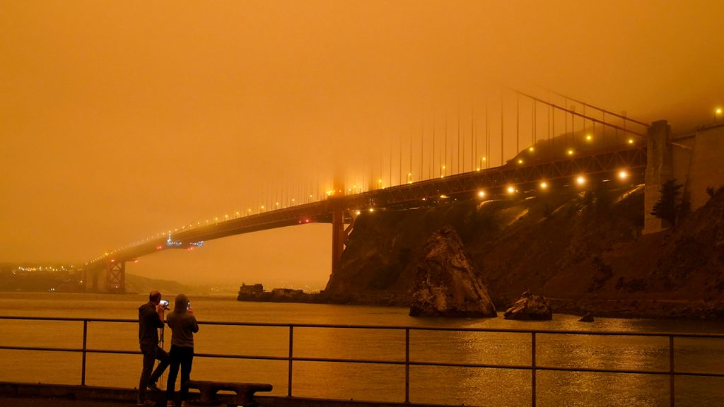 Smoke from wildfires turn skies orange over San Francisco, Bay Area