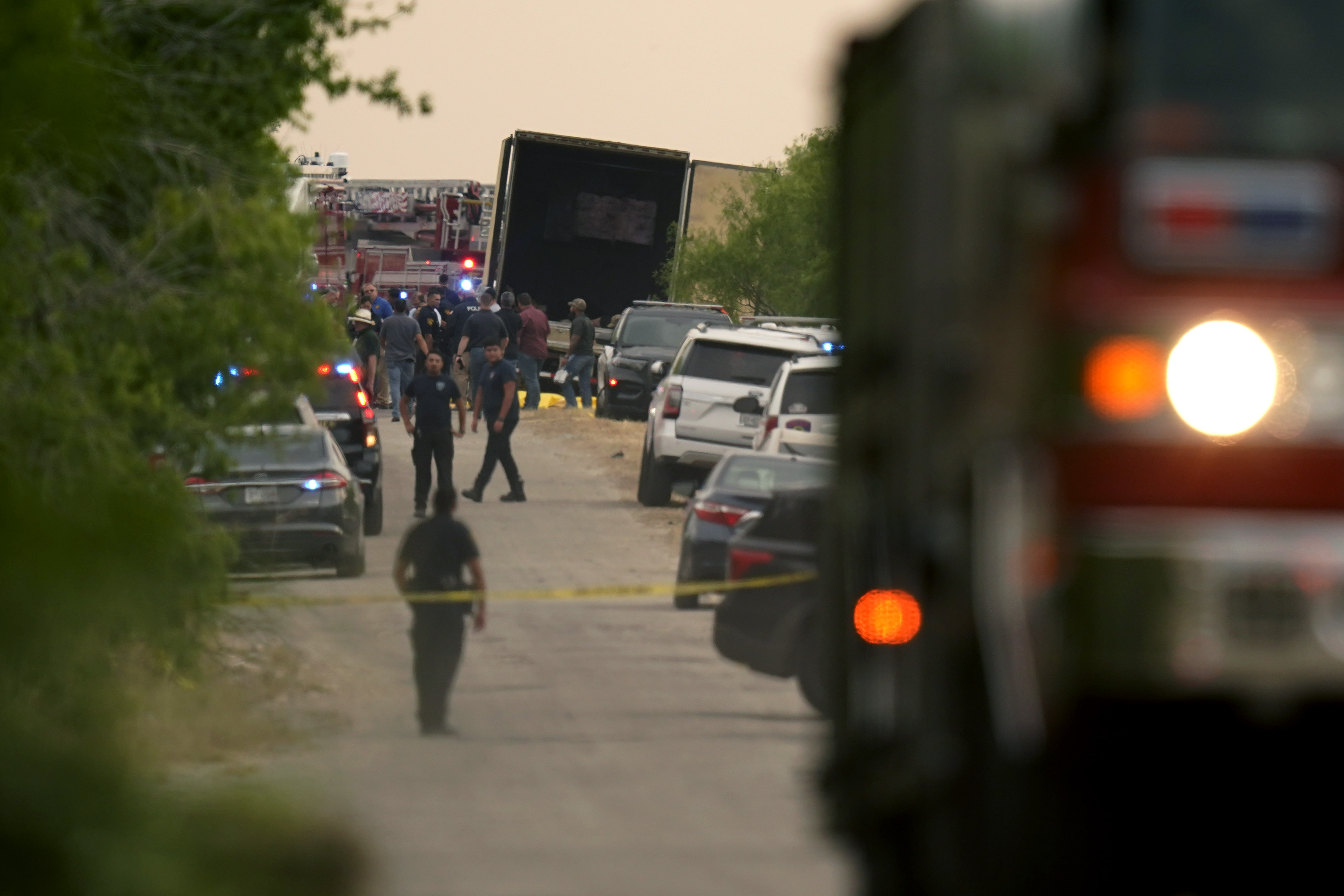 Photos: Dozens of suspected migrants found dead inside big-rig in San Antonio