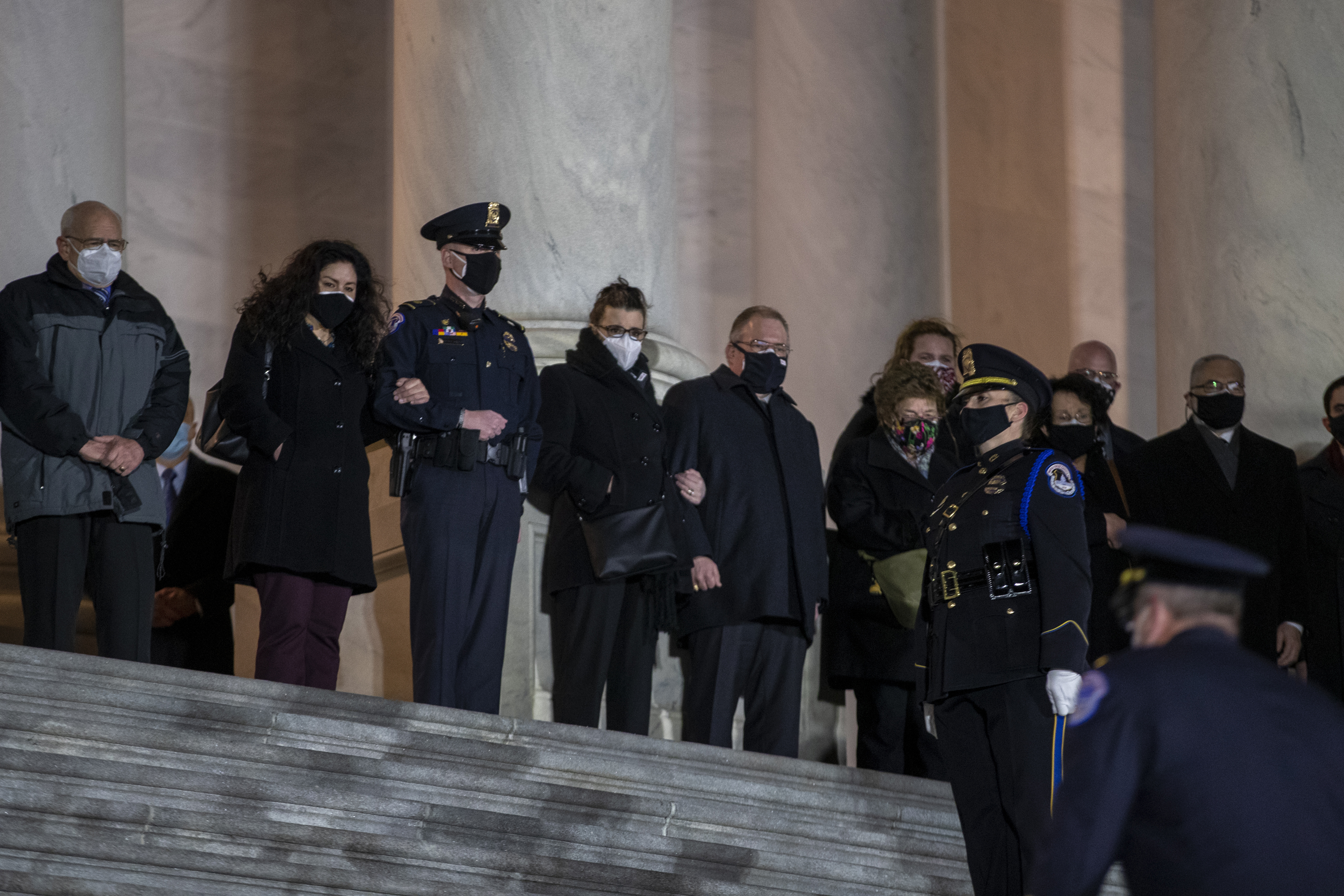 Biden, congressional leaders pay respects to Officer Brian Sicknick at US Capitol