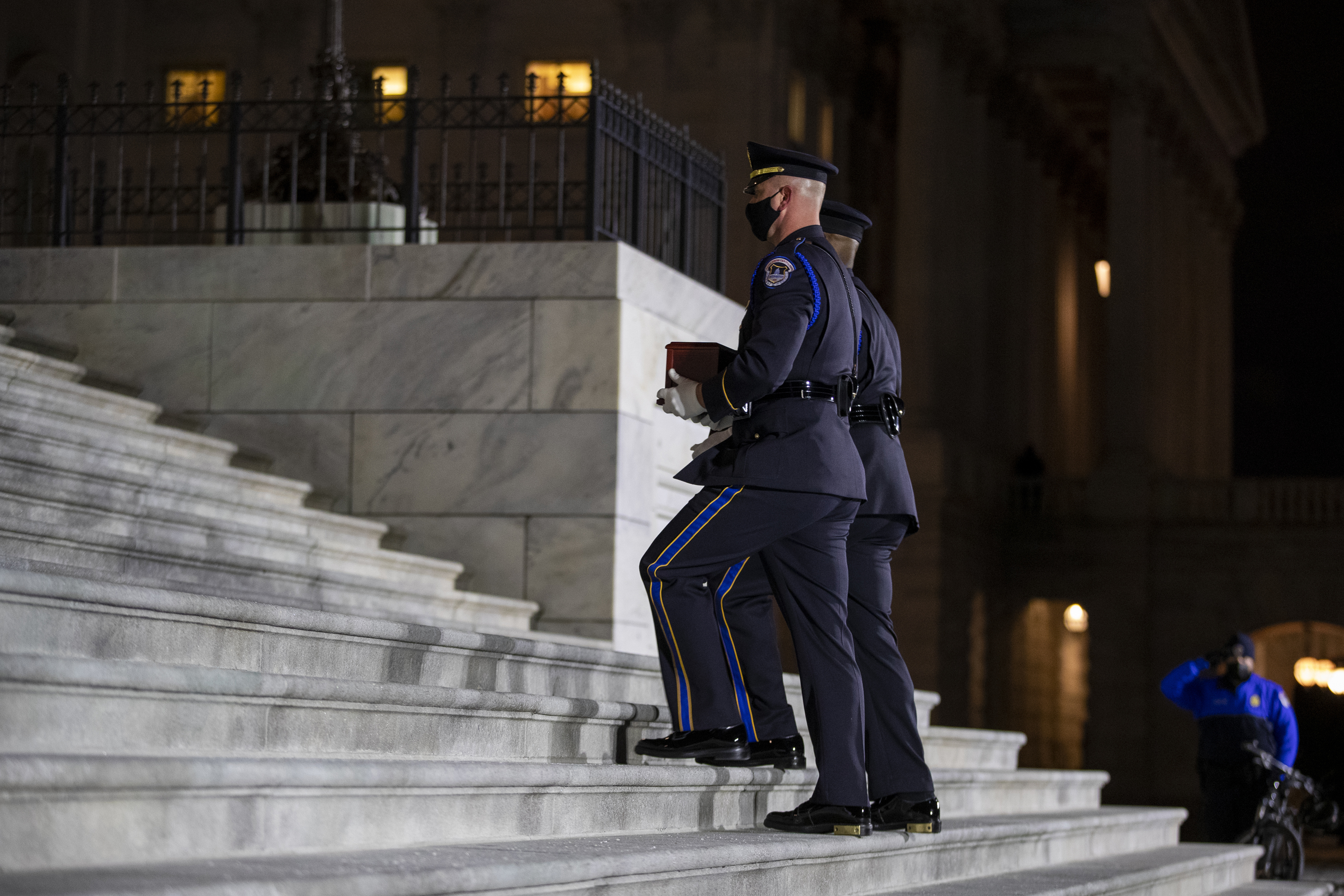 Biden, congressional leaders pay respects to Officer Brian Sicknick at US Capitol