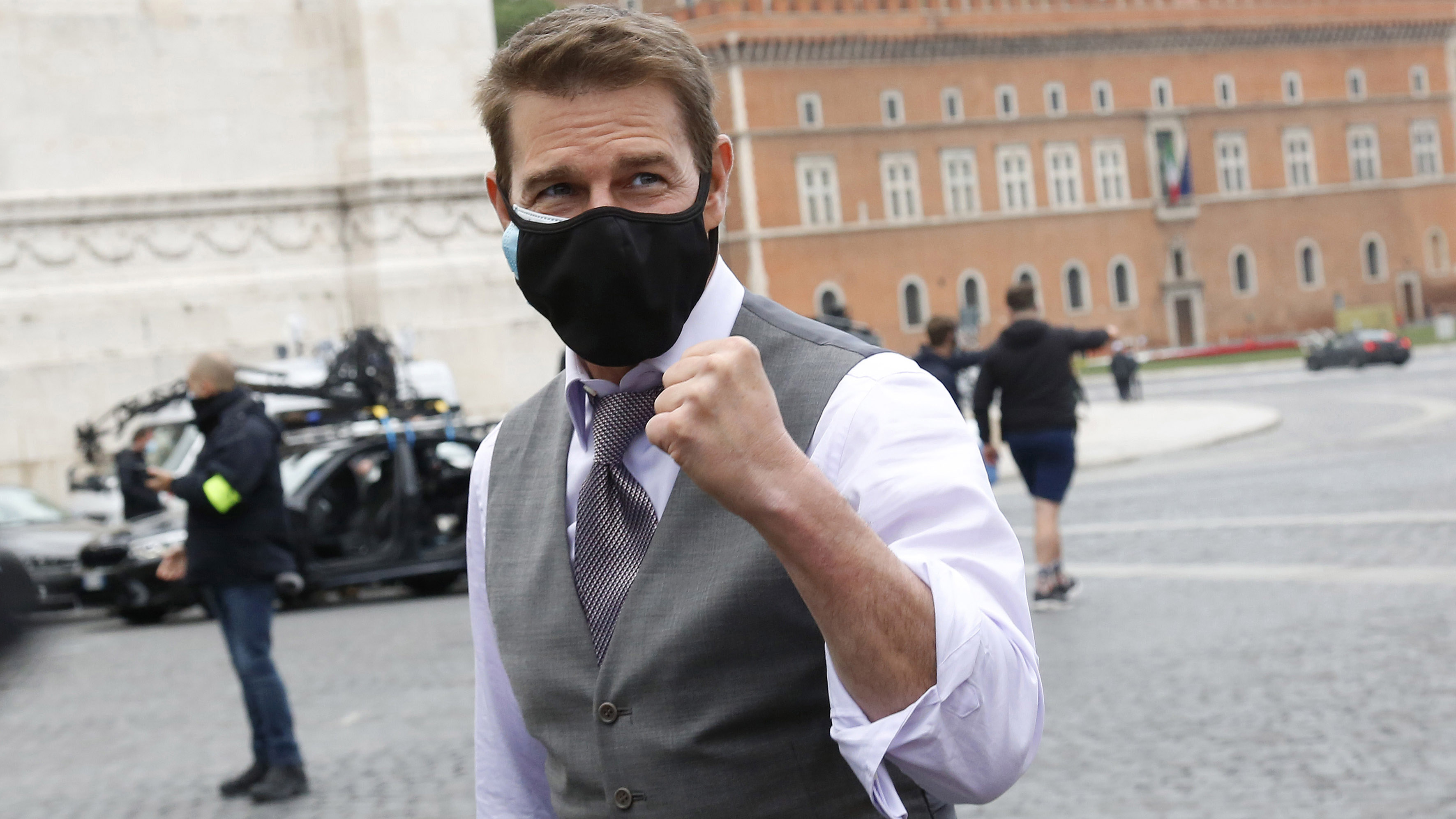 2020 - Rome Tom Cruise on the set of Mission Impossible 7