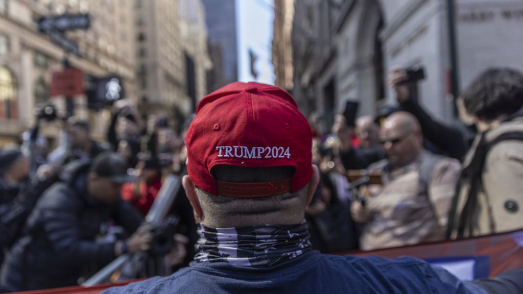 Trump supporters outside New York's Trump Tower
