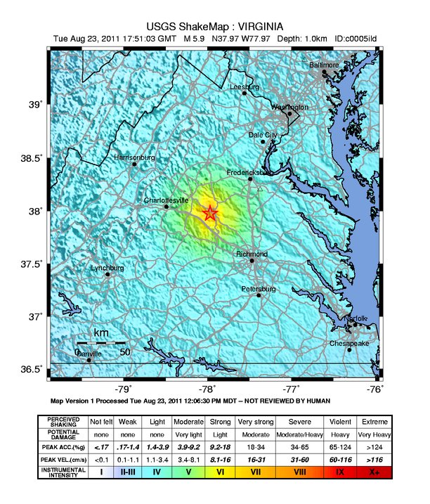 Earthquake map