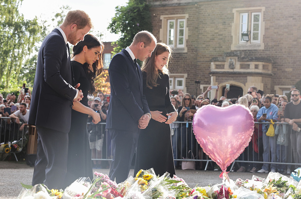 William, Kate, Harry, Meghan meet Windsor mourners