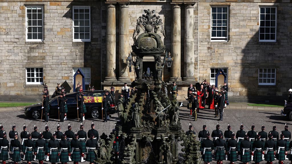 Crowds watch procession for Queen Elizabeth II's coffin in Scotland