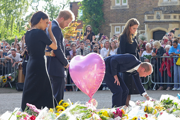 William, Kate, Harry, Meghan meet Windsor mourners