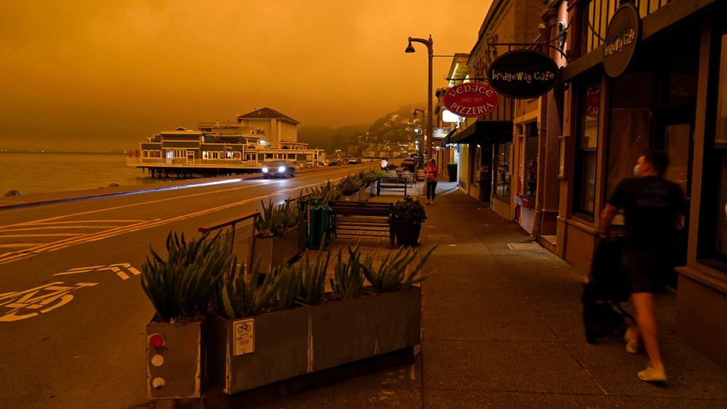 Smoke from wildfires turn skies orange over San Francisco, Bay Area