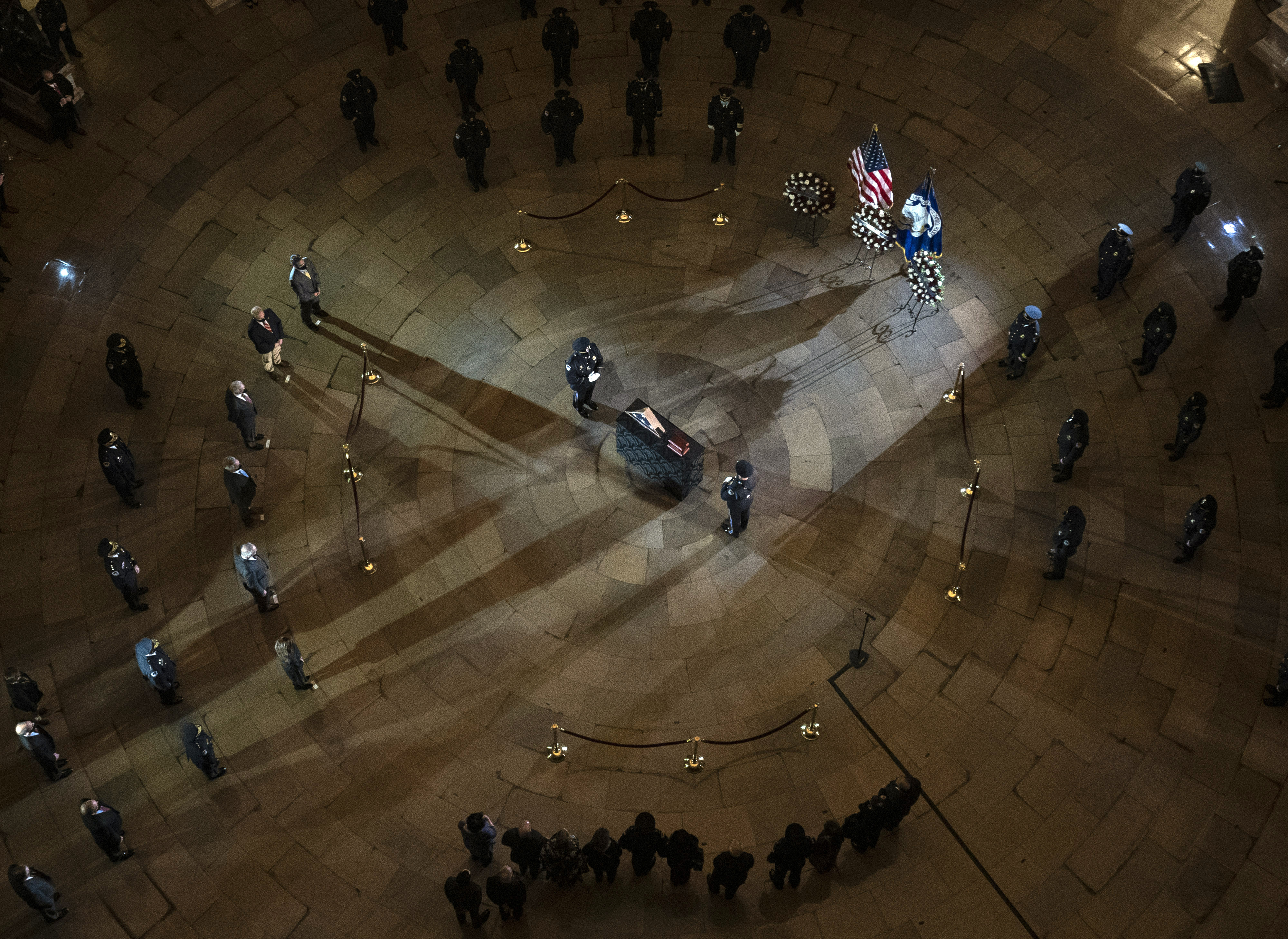 Biden, congressional leaders pay respects to Officer Brian Sicknick at US Capitol