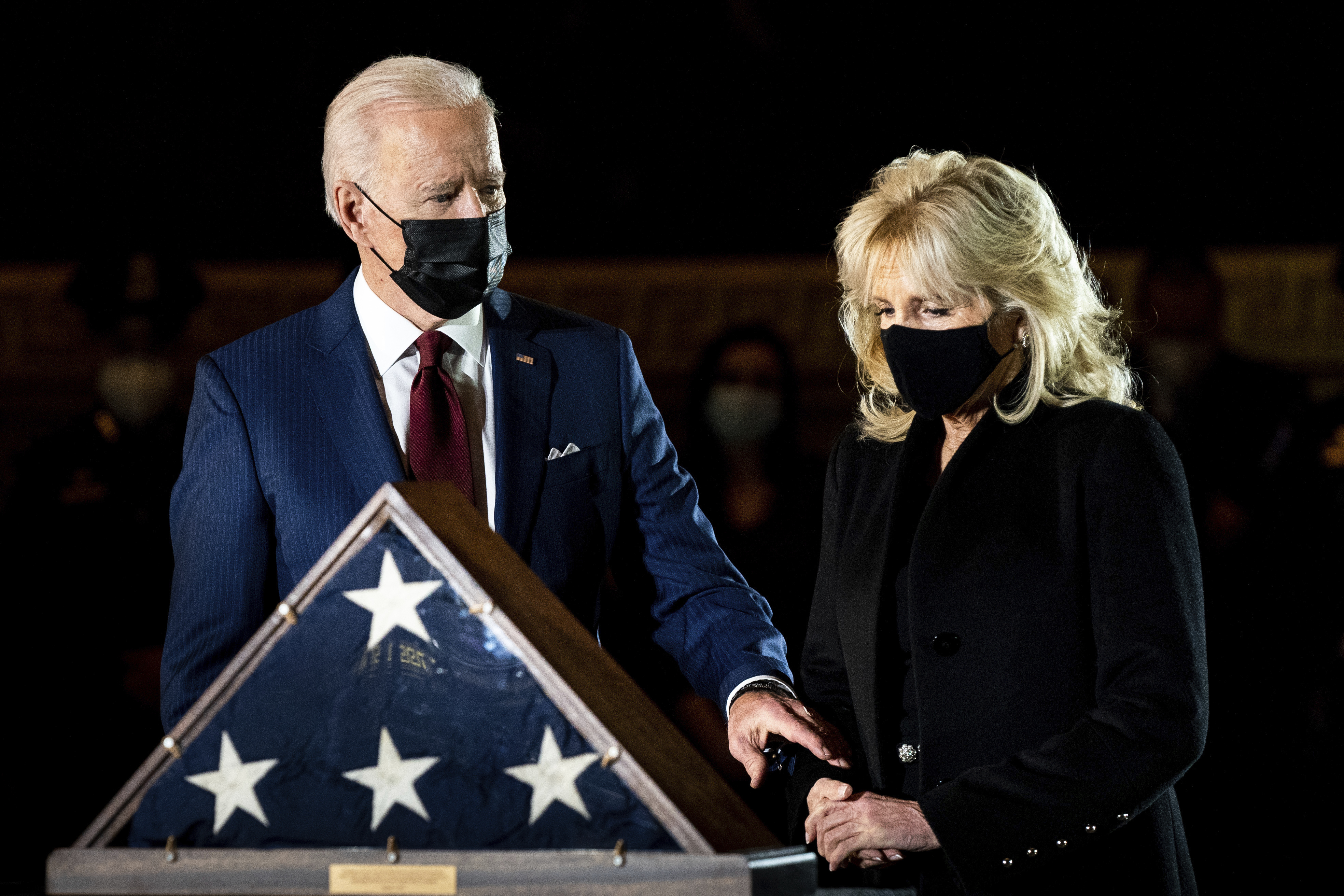 Biden, congressional leaders pay respects to Officer Brian Sicknick at US Capitol