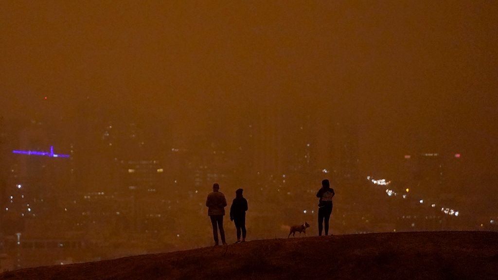 Smoke from wildfires turn skies orange over San Francisco, Bay Area