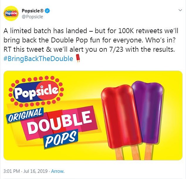 "Popsicle" brings back the two stick treat.