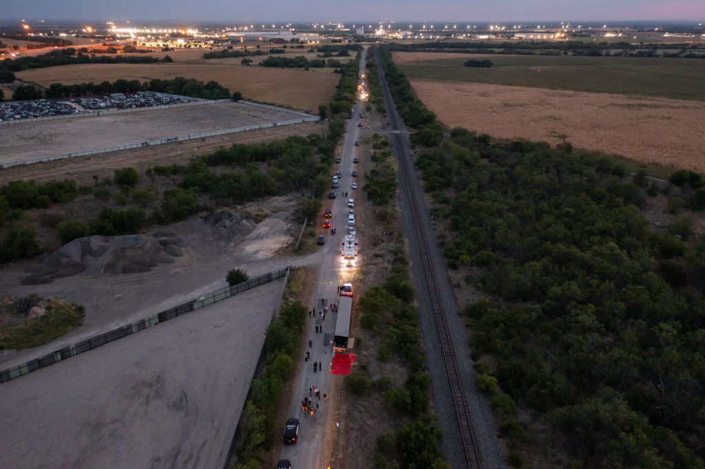 Photos: Dozens of suspected migrants found dead inside big-rig in San Antonio