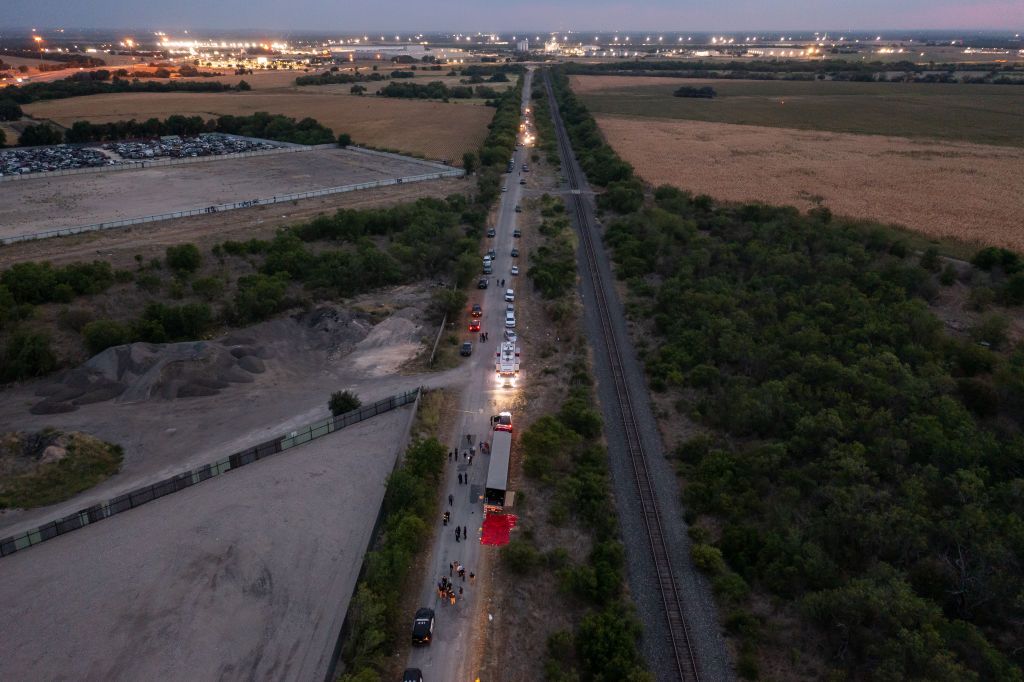 Photos: Dozens of suspected migrants found dead inside big-rig in San Antonio