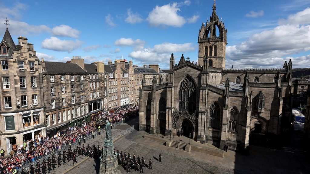 Crowds watch procession for Queen Elizabeth II's coffin in Scotland