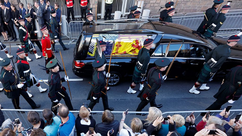 Crowds watch procession for Queen Elizabeth II's coffin in Scotland