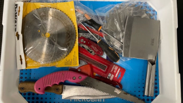 Banned items found in carry-on luggage