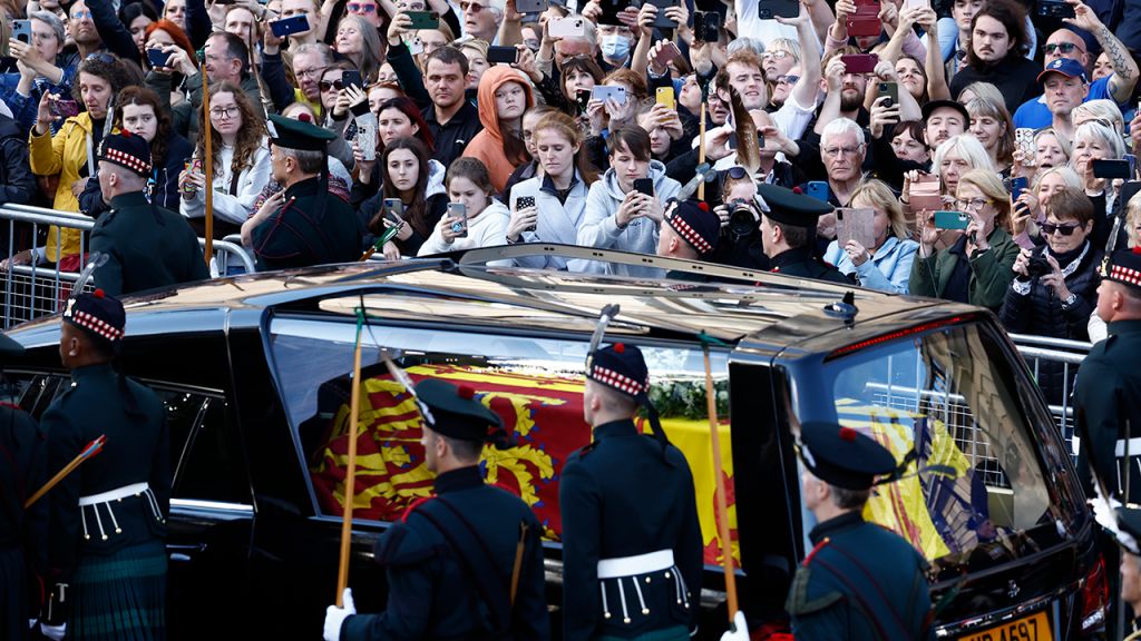 Crowds watch procession for Queen Elizabeth II's coffin in Scotland