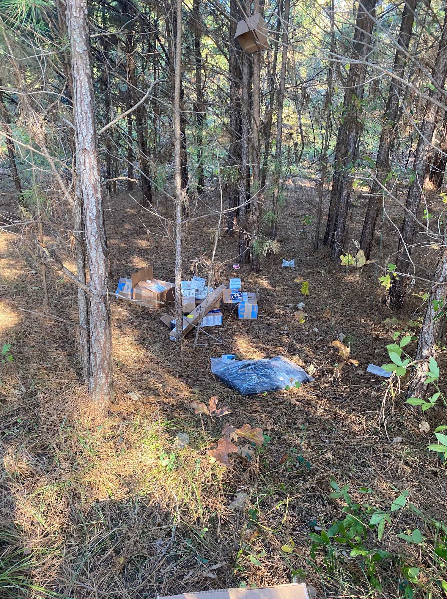 Packages found in Alabama woods.