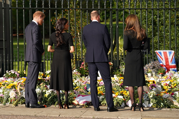 William, Kate, Harry, Meghan meet Windsor mourners
