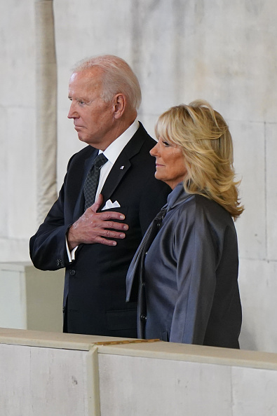 Bidens pay respects to Queen Elizabeth II