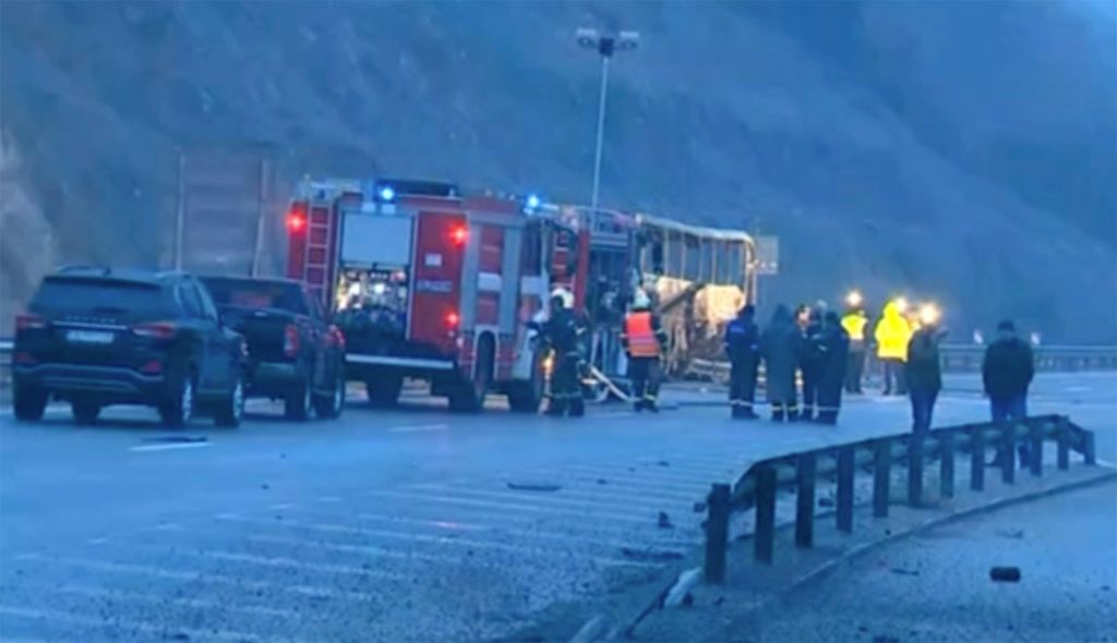 Photos: Bulgaria bus crash, fire leave dozens dead