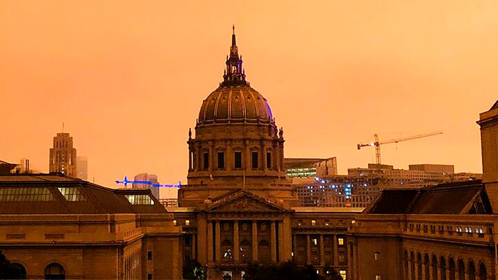 Smoke from wildfires turn skies orange over San Francisco, Bay Area