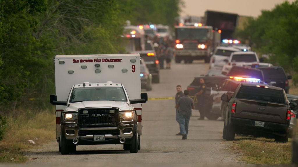 Photos: Dozens of suspected migrants found dead inside big-rig in San Antonio