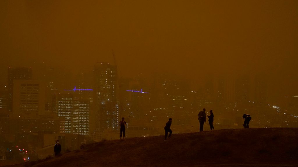 Smoke from wildfires turn skies orange over San Francisco, Bay Area