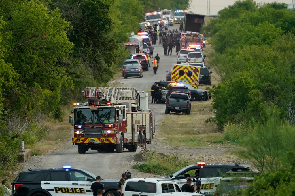 Photos: Dozens of suspected migrants found dead inside big-rig in San Antonio