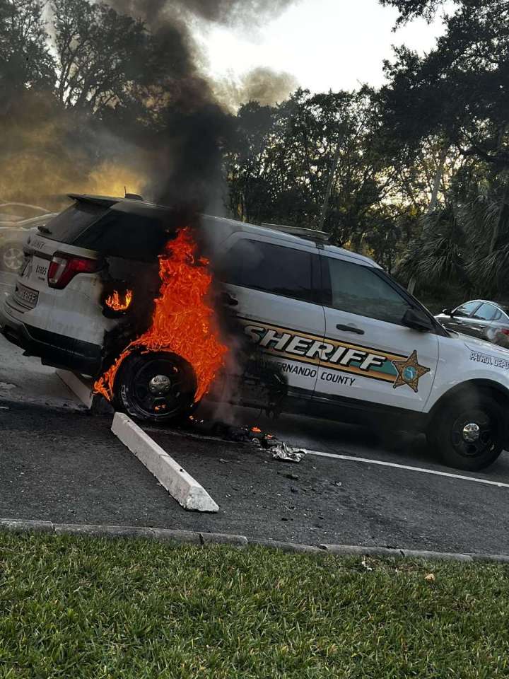 Cruiser set on fire