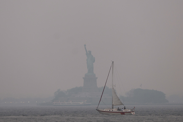 Smoke From Canadian Wildfires Blows South Creating Hazy Conditions On East Coast