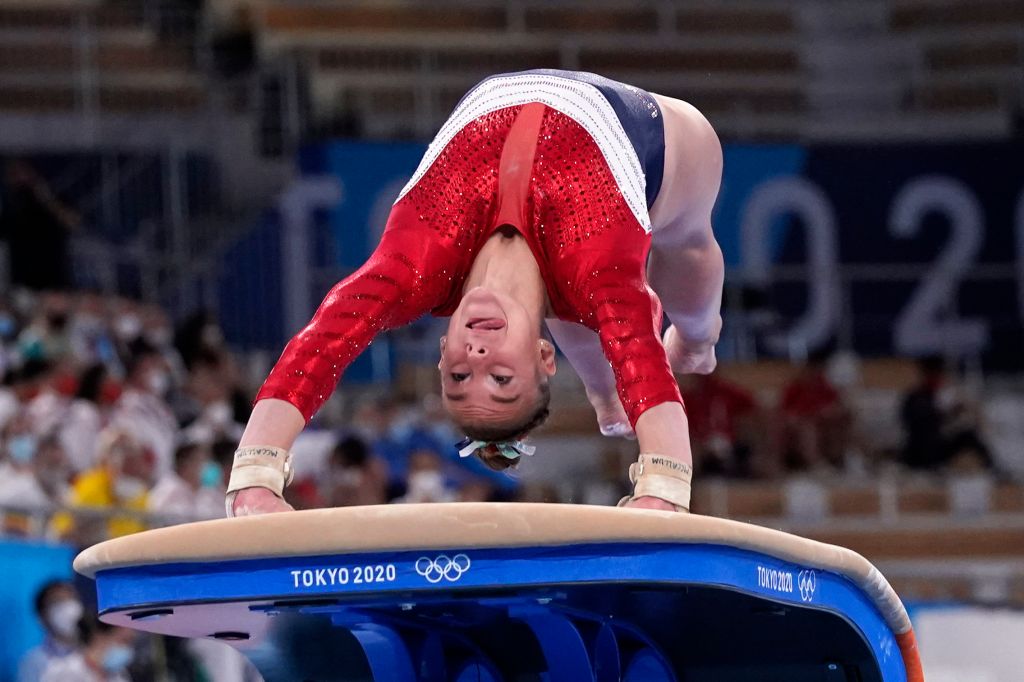 US women compete in gymnastics team final