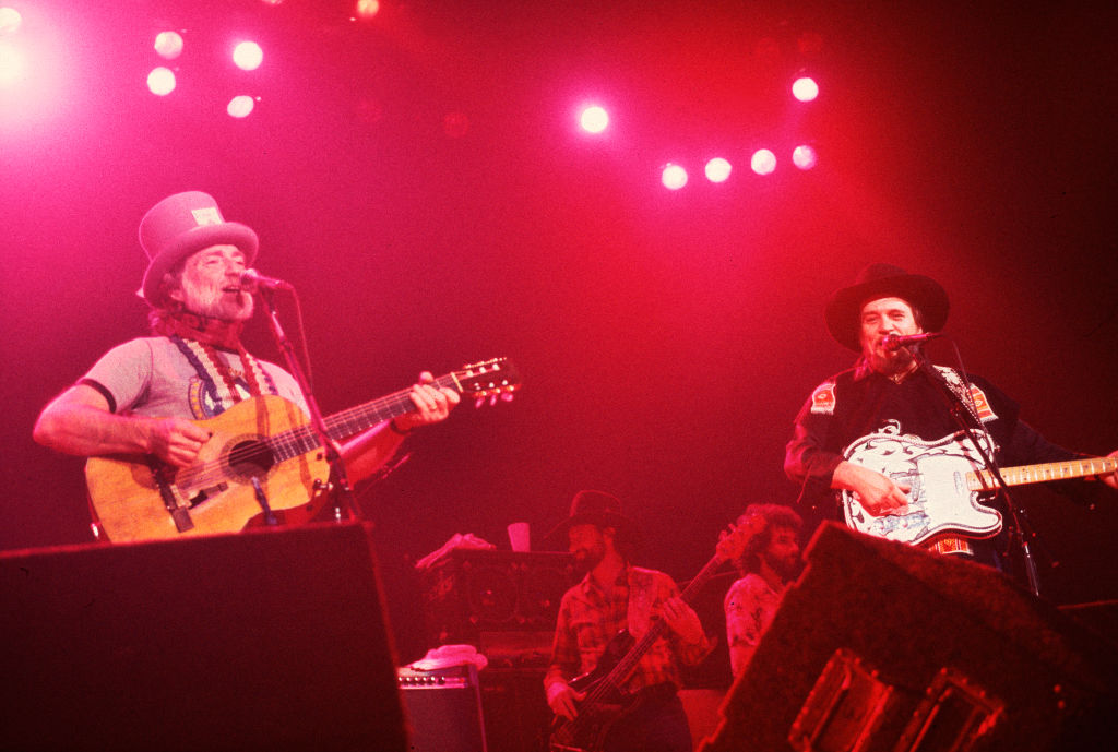Willie Nelson And Waylon Jennings Performing Onstage