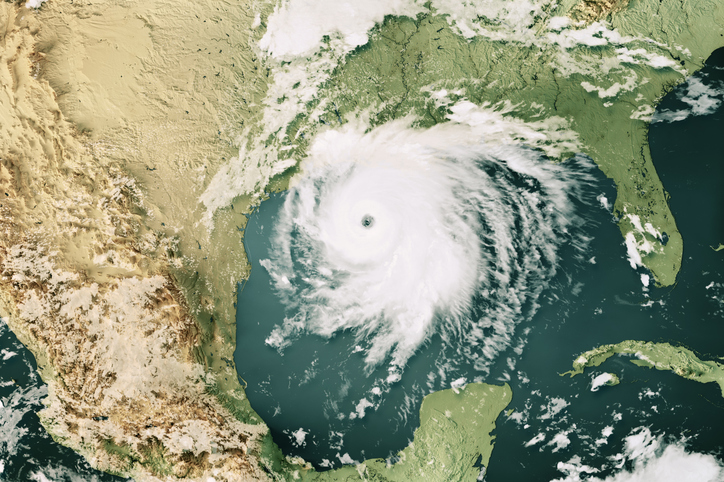 Hurricane Laura 2020 Cloud Map Gulf of Mexico 3D Render Color