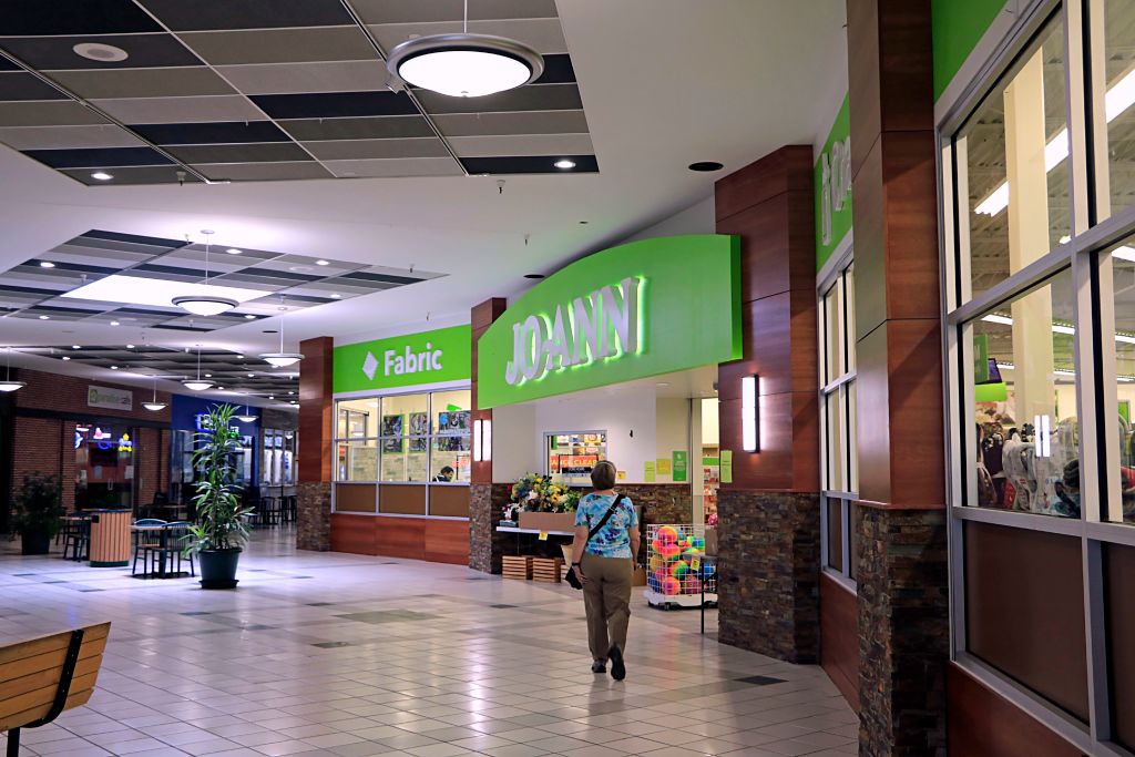 Jo-Ann fabric store entry in mall