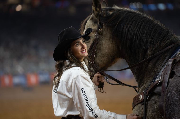 Rodeo Cowgirl with Horse