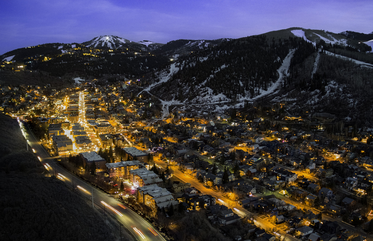 Aerial of Old Town Park City Utah