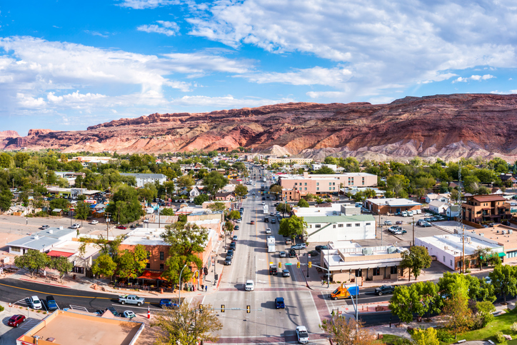 Aerial view of Moab, Utah