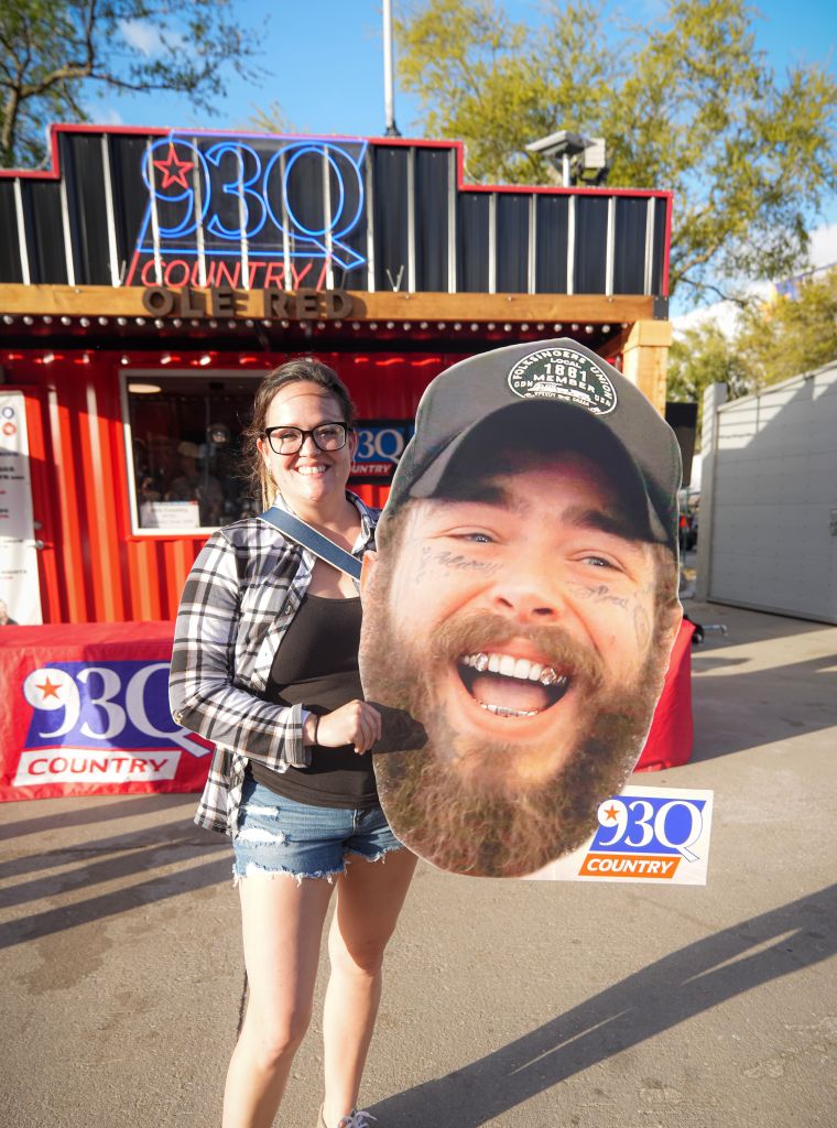 93Q Fan Poses with Post Malone Big Head