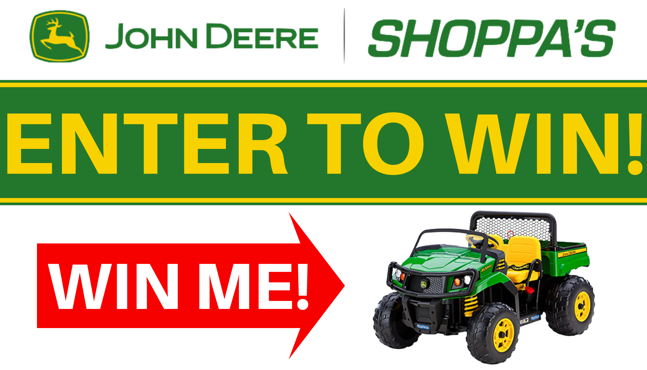 Enter to win a John Deere Kid's Ride on Gator!