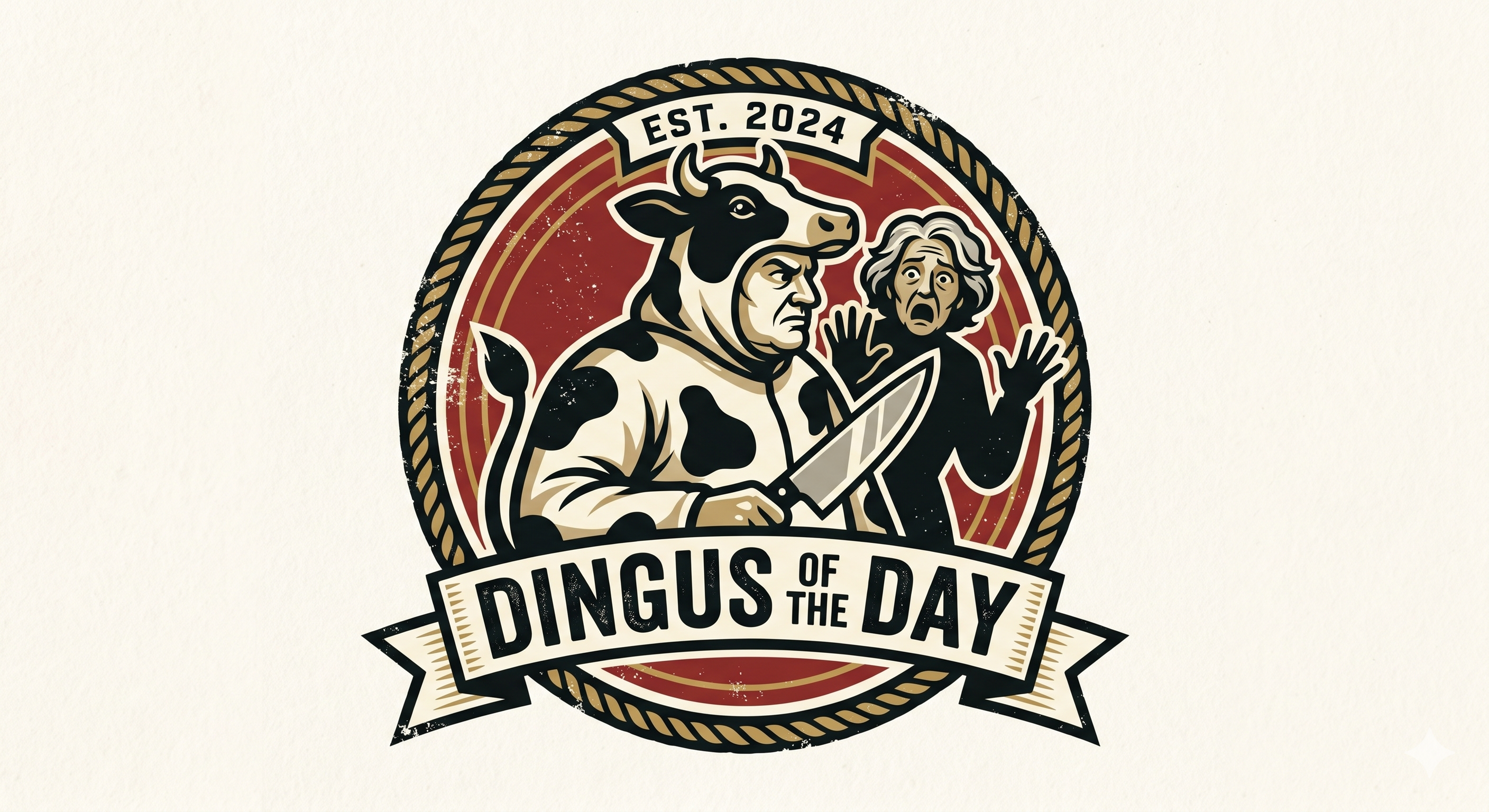 Dingus Cow Stabbing Logo