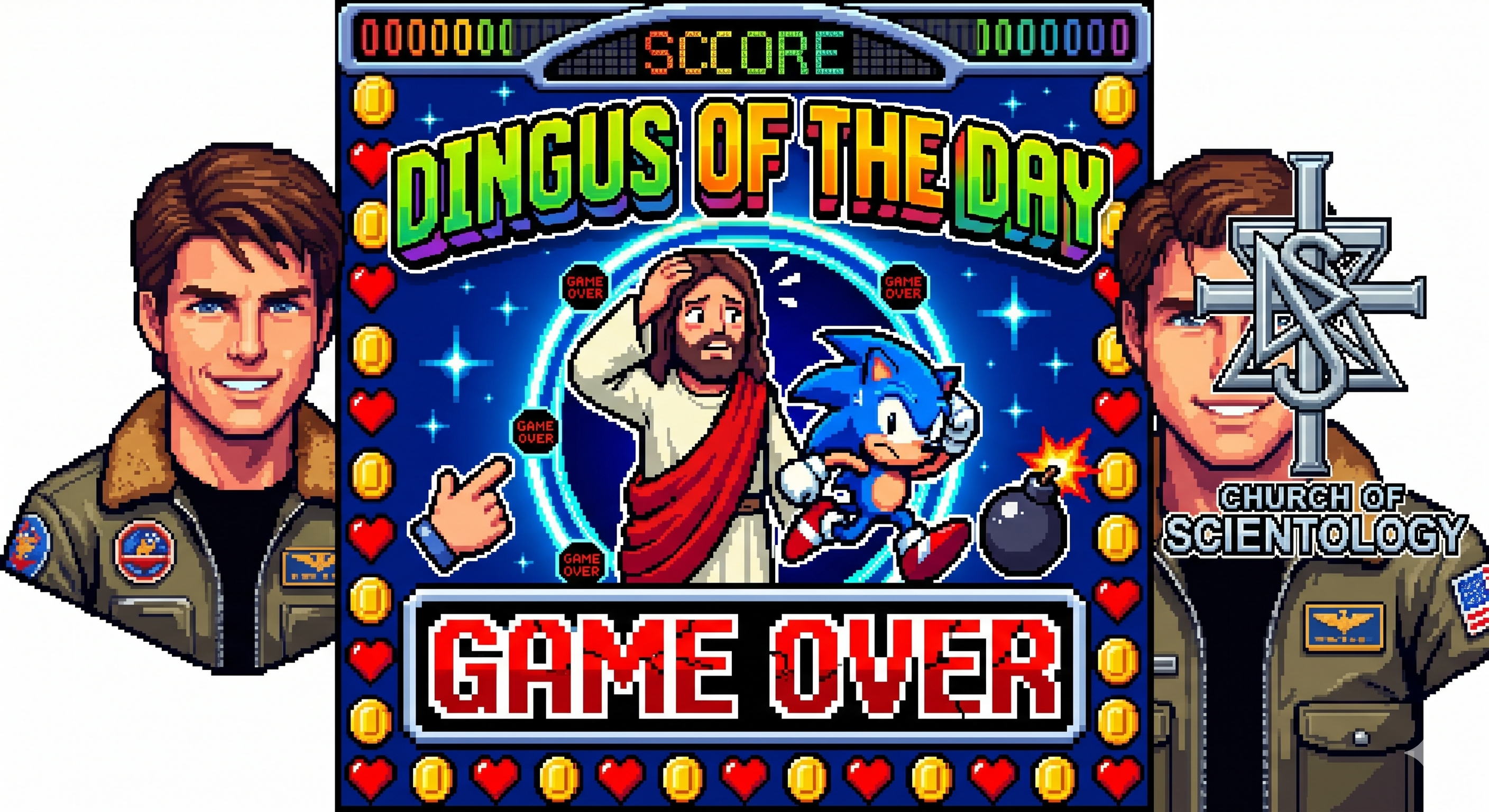 Dingus Sonic Jesus Logo Scientology