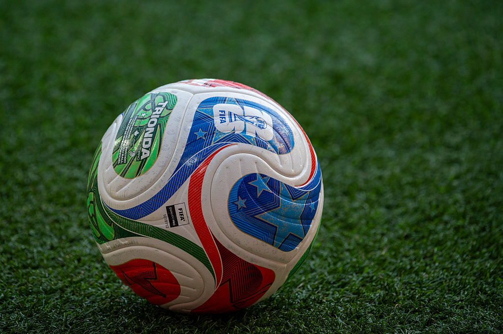The FIFA World Cup 2026 official match ball is seen on the