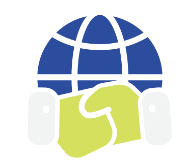 Globe icon with a yellow puzzle piece in the center.
